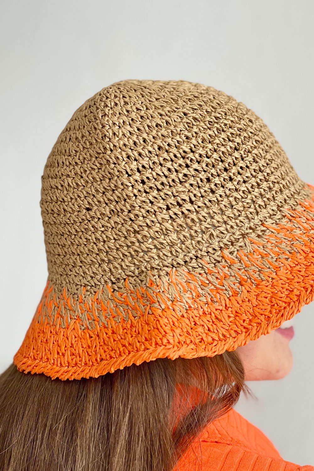 Crochet Bucket Hat - Orange