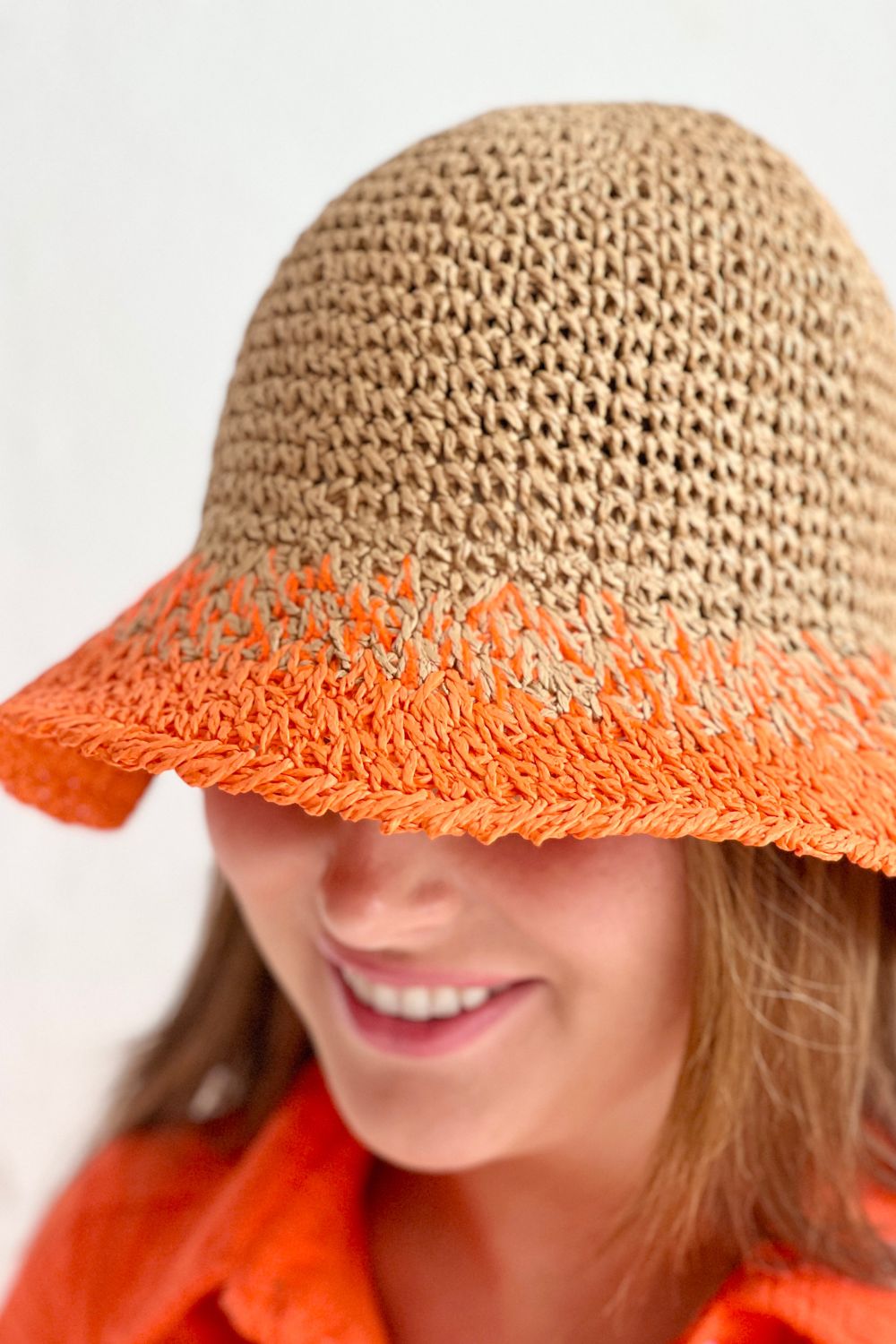 Crochet Bucket Hat - Orange