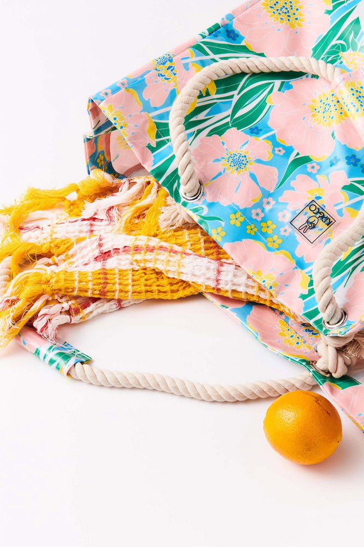 Tumbling Flowers Beach Bag