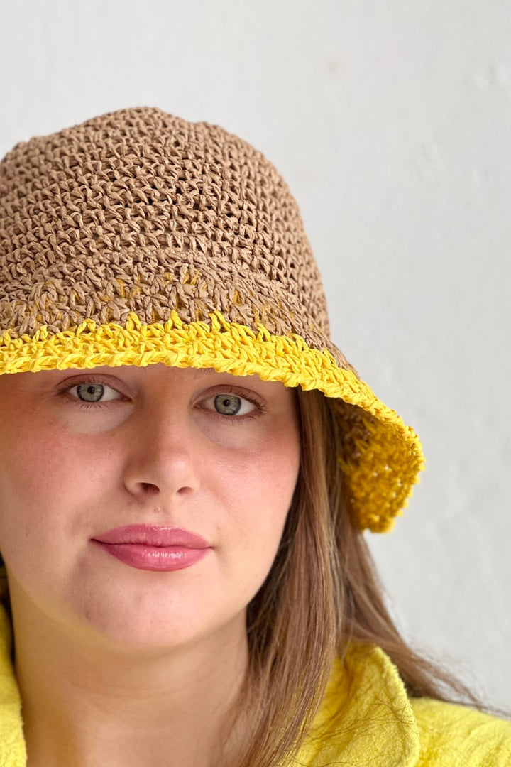 Crochet Bucket Hat - Yellow