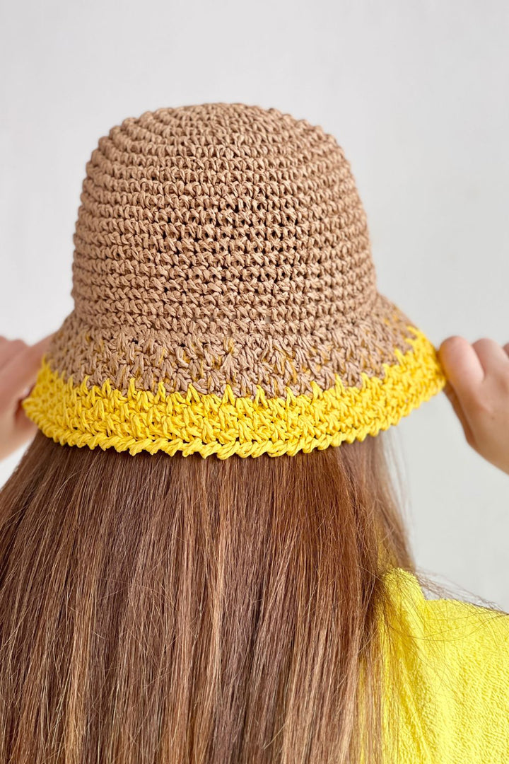 Crochet Bucket Hat - Yellow