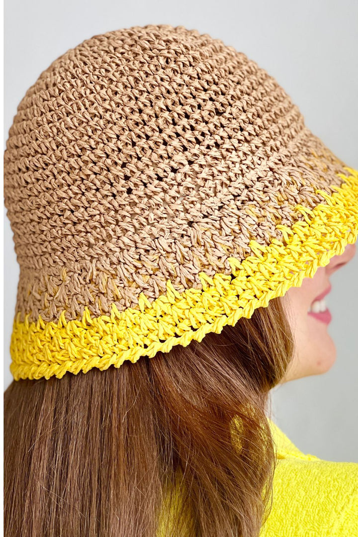 Crochet Bucket Hat - Yellow