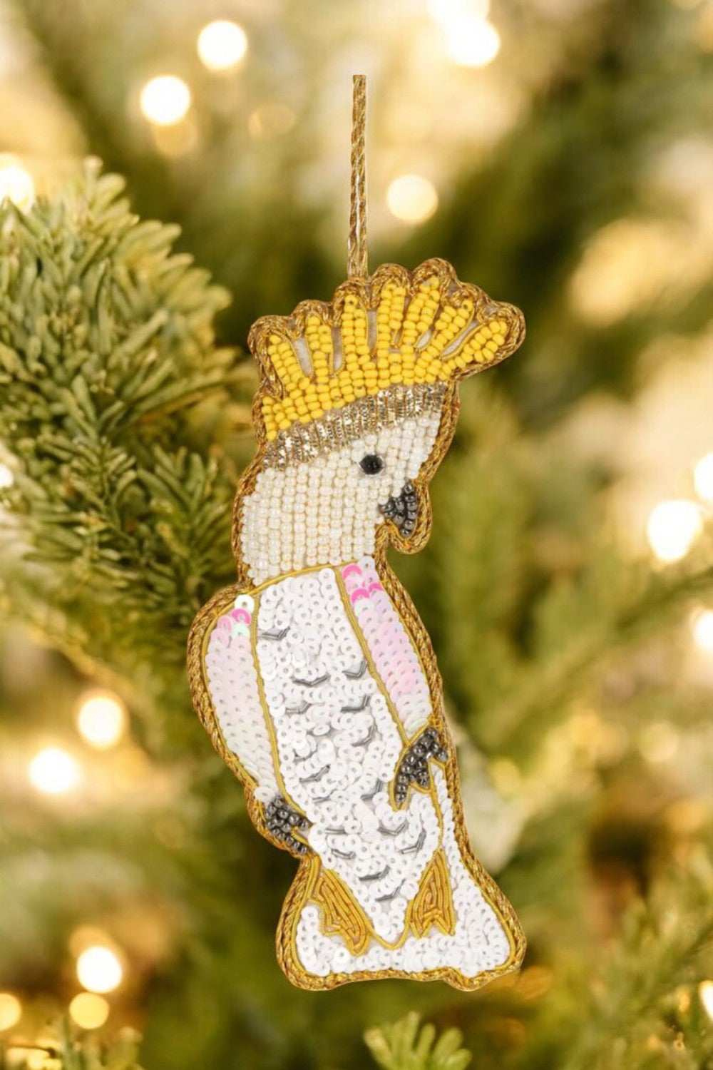 Cockatoo Sequin Tree Decoration