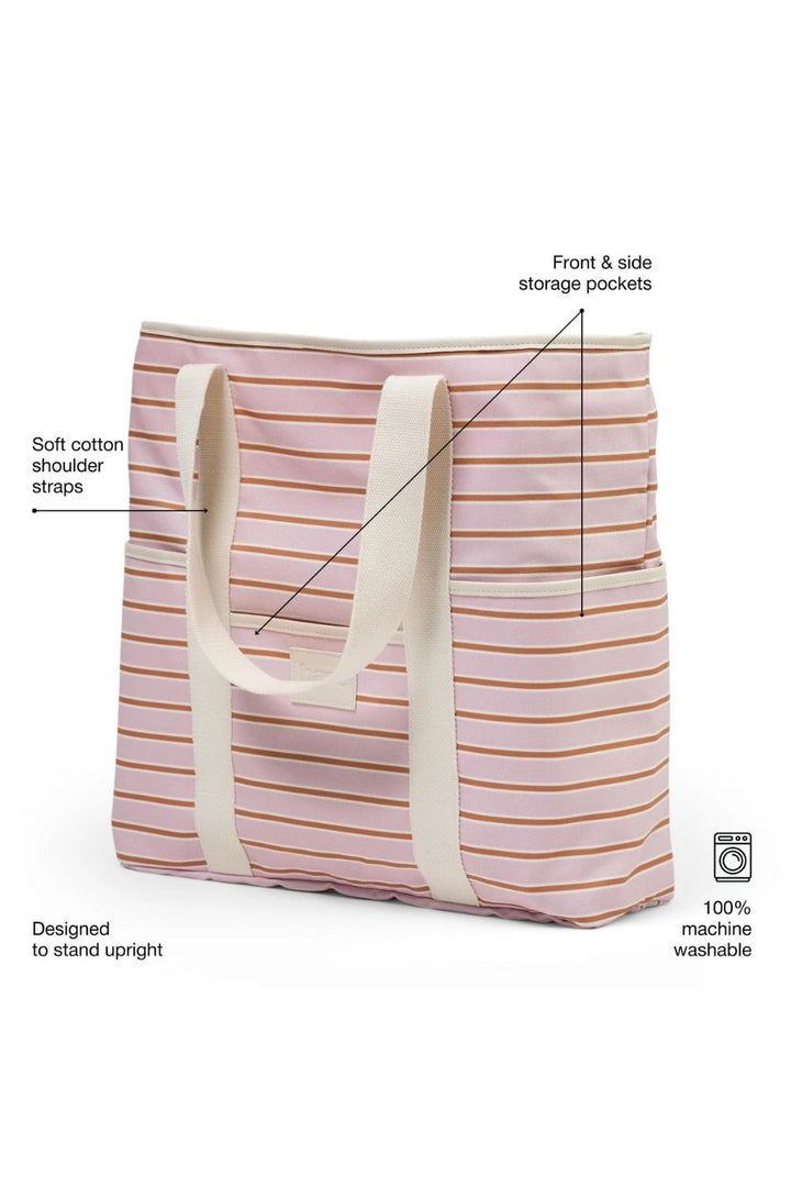 BEACH BASE - SOFT PINK RUST STRIPE