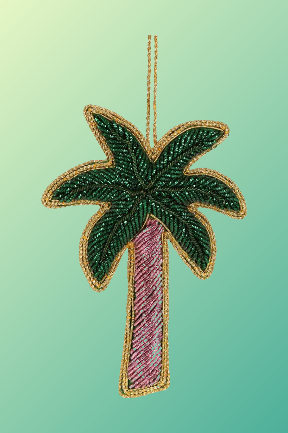 Brissie Palm Tree Sequin Tree Decoration