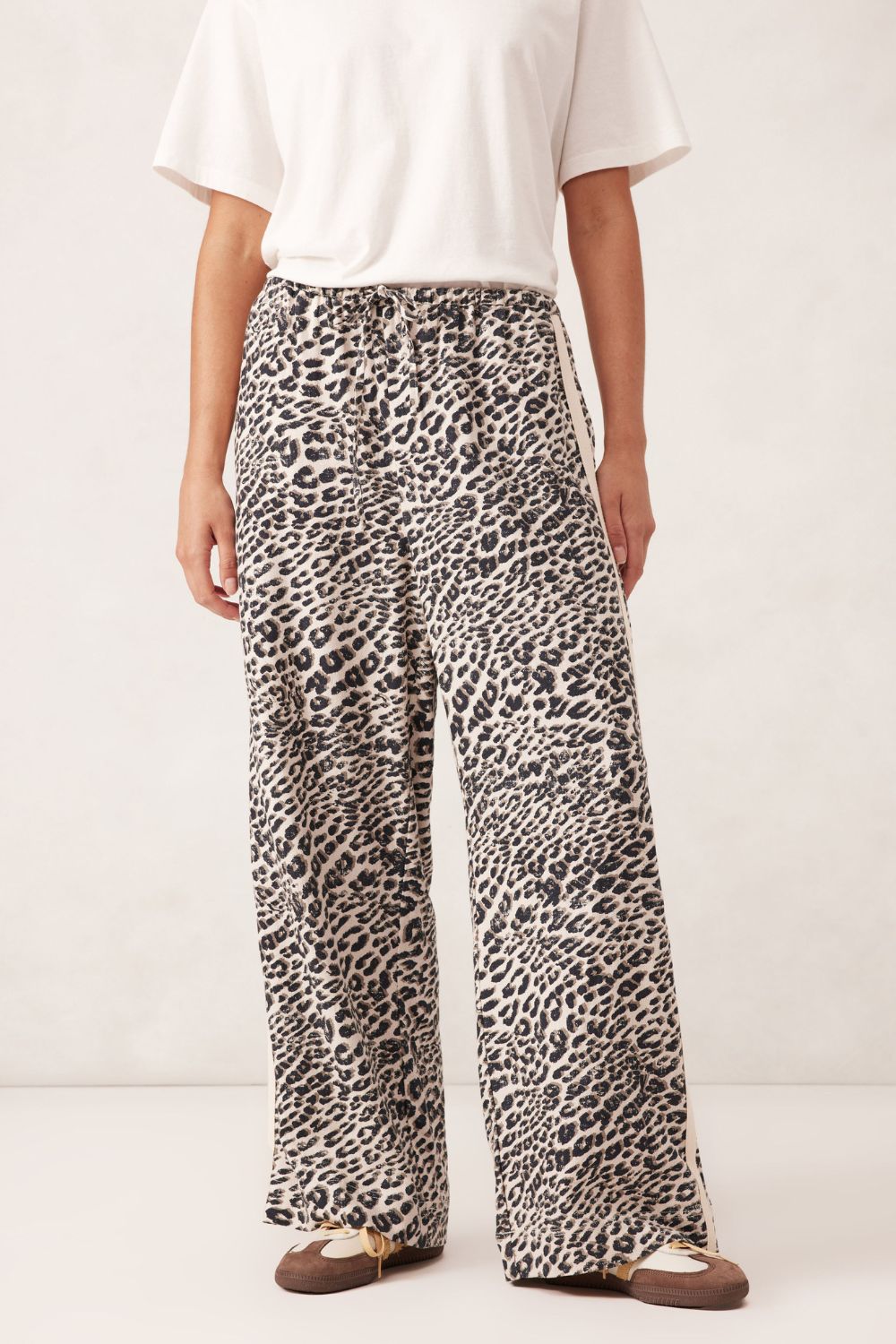 RELAXED PANT LEOPARD LINEN BLEND