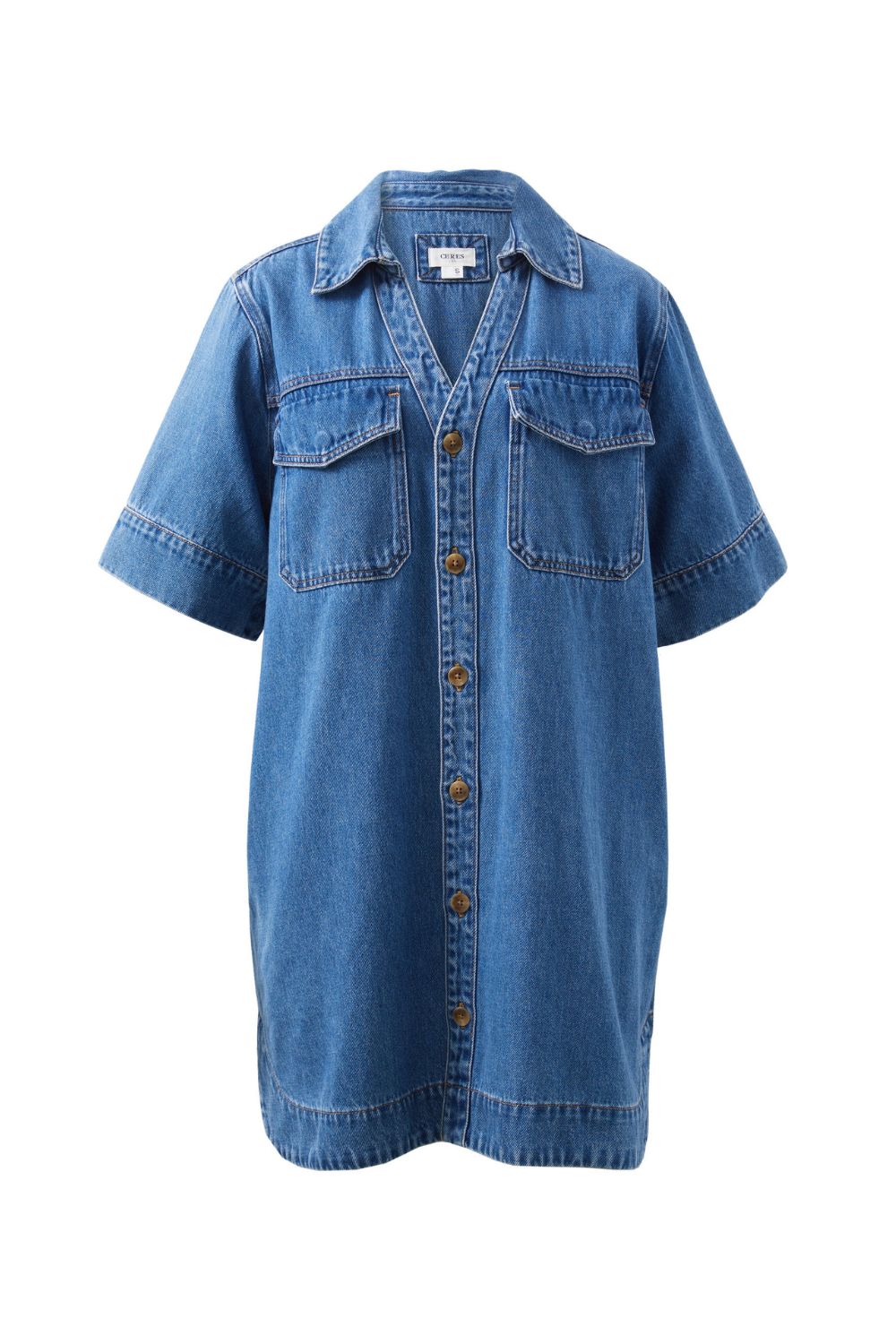 RELAXED SHIRT DRESS - FRESH INDIGO