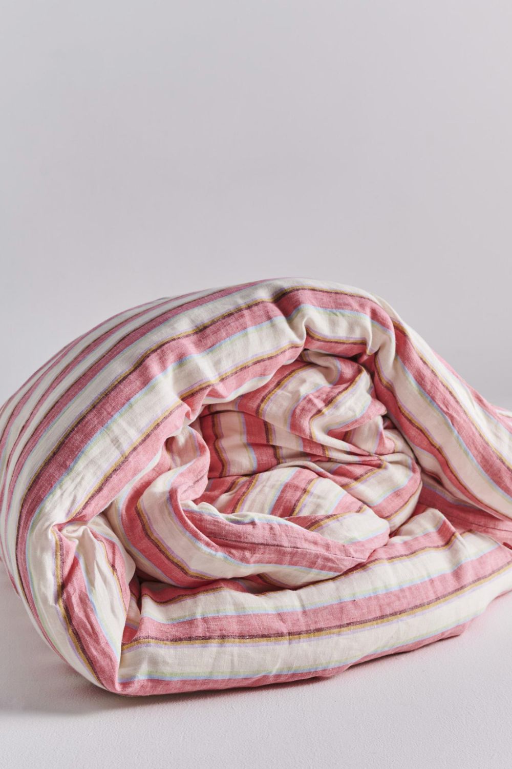 Rose Water Stripe Linen Quilt Cover