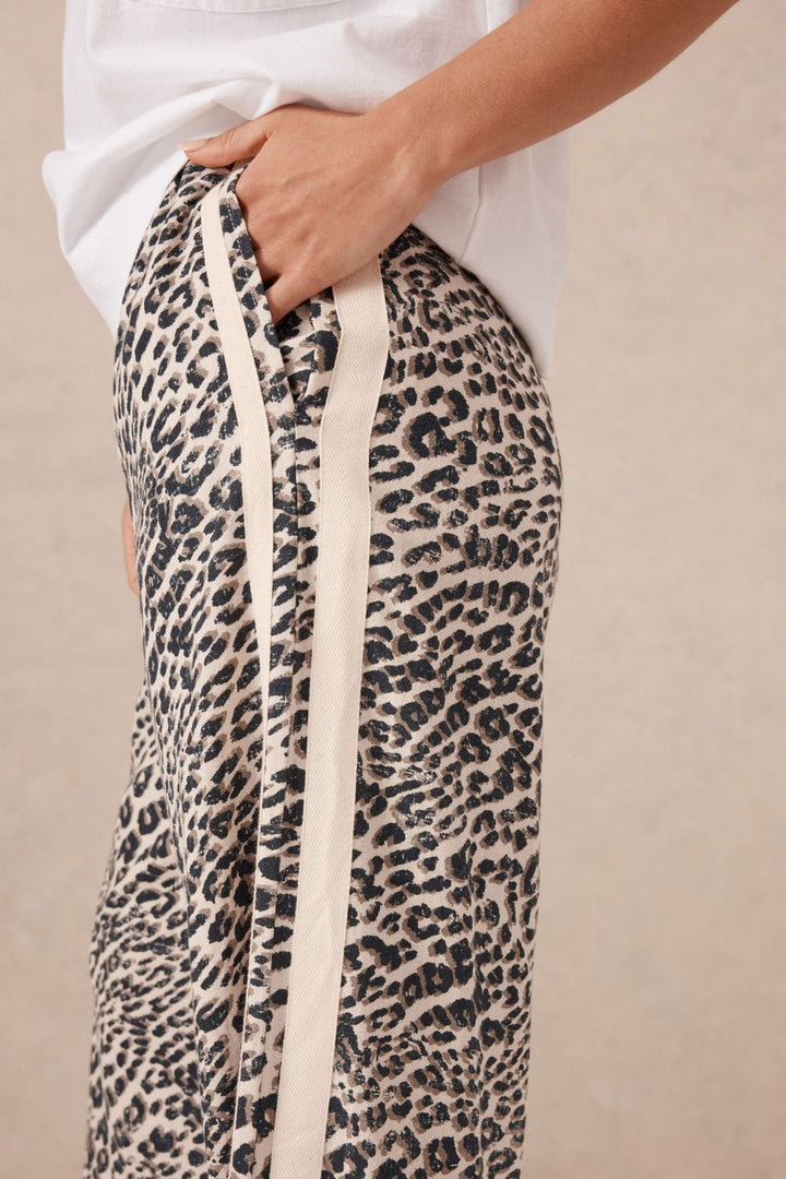 RELAXED PANT LEOPARD LINEN BLEND