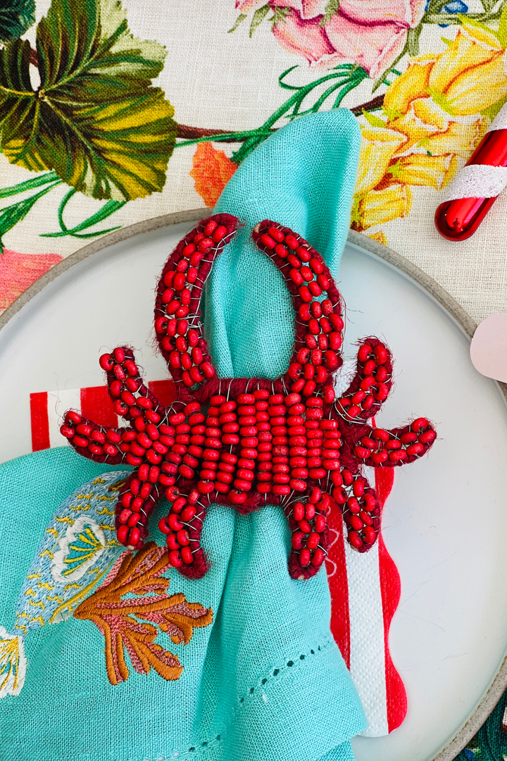 CRAB beaded napkin rings