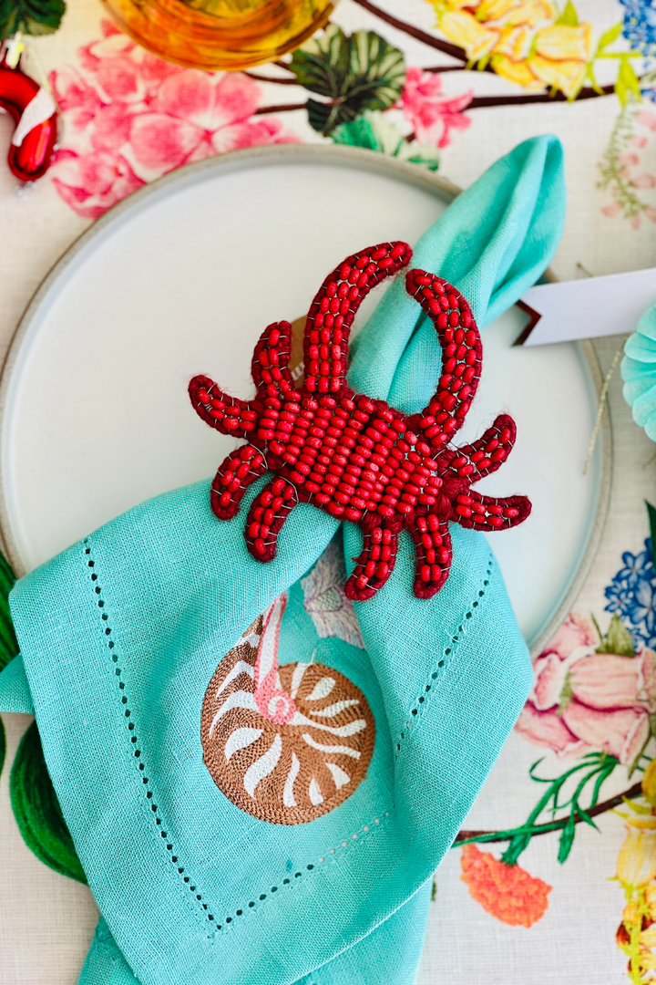 CRAB beaded napkin rings