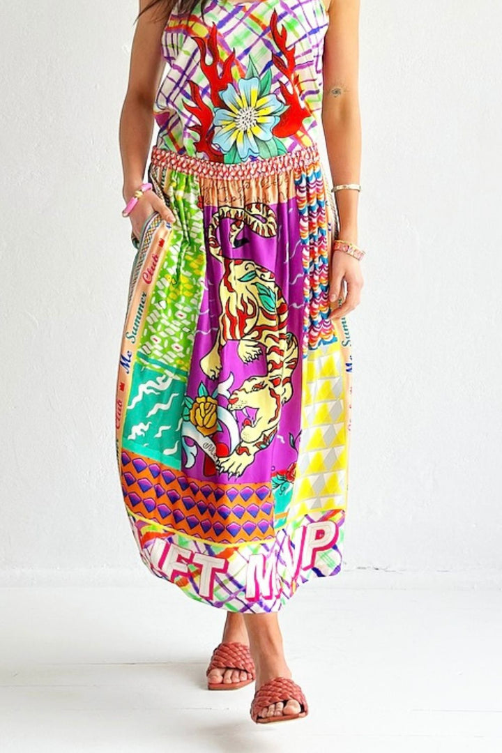 Vanessa Printed Midi Skirt - Artisian