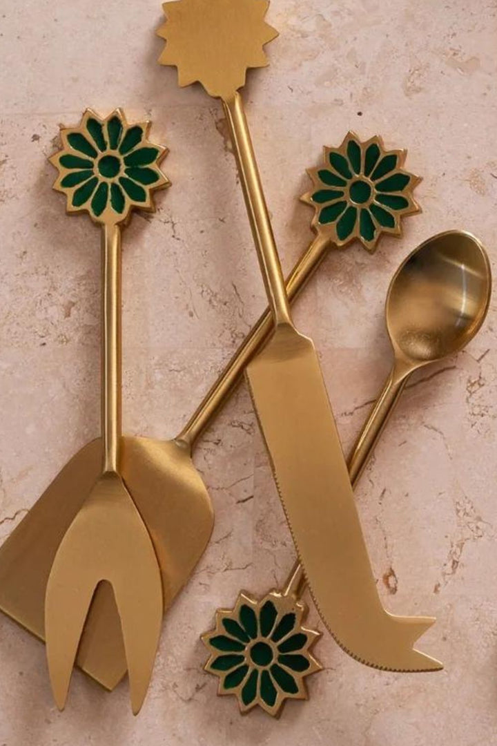 Petal Emerald Cheese Knife Set