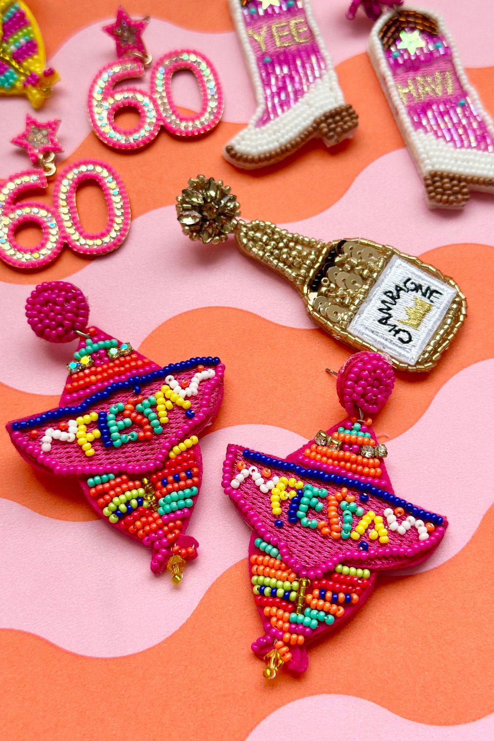 Fiesta Sombrero Earrings (Pink)