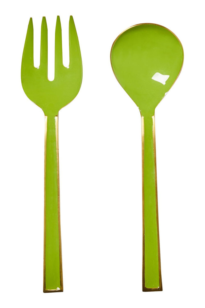 Sage Enamel Salad Servers (set of 2)