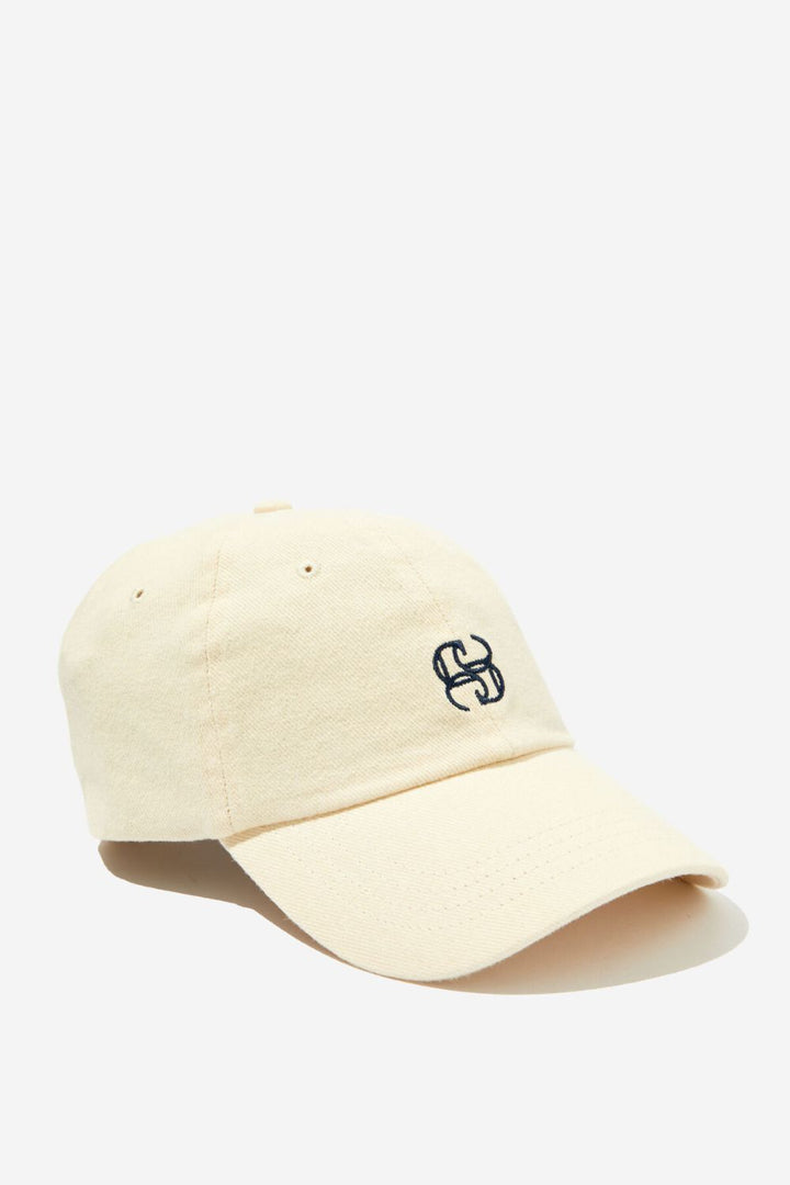 SPORTY CAP - ECRU NAVY STITCH