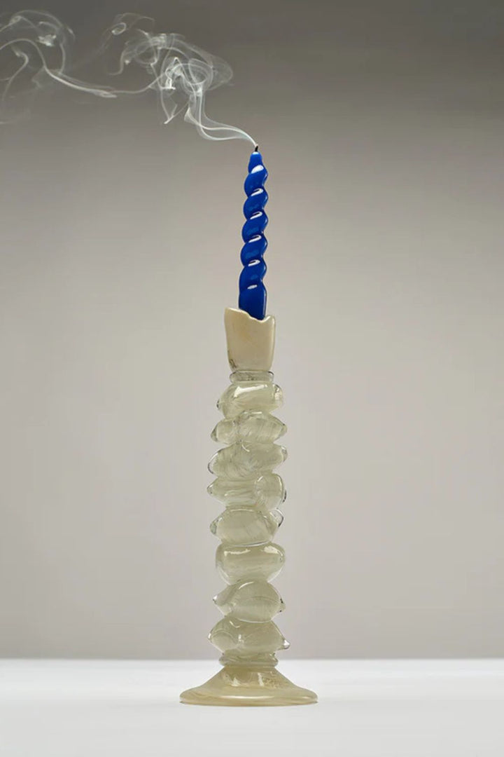 Spire Candle Sticks Pair-Cobalt