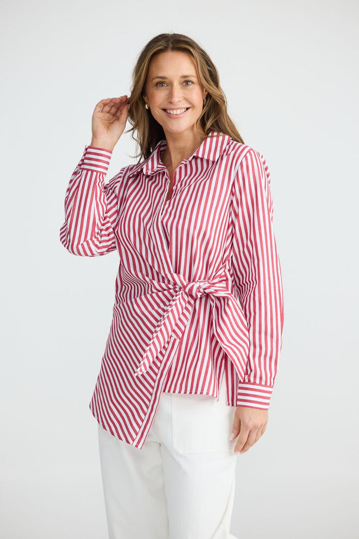 Nova Shirt - Red White Stripe