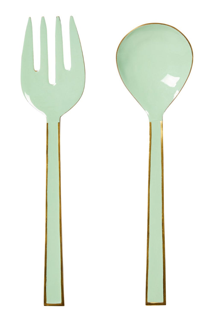 Mint Enamel Salad Servers (set of 2)