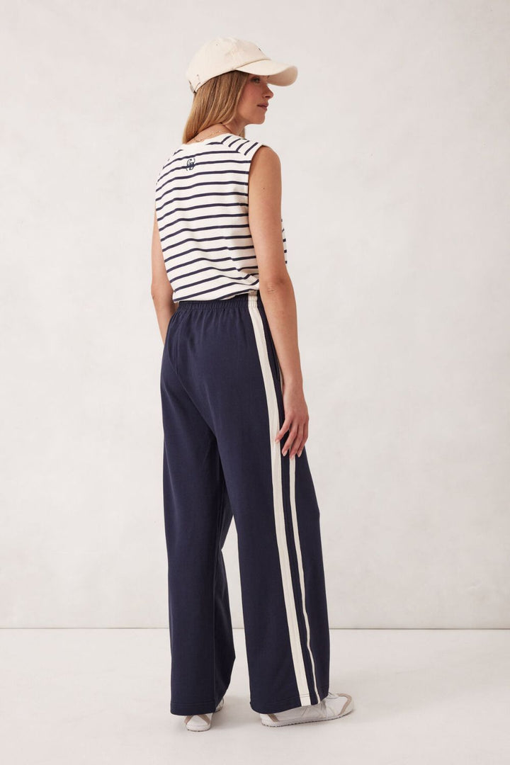 Wide Leg Terry Trackpant - Navy