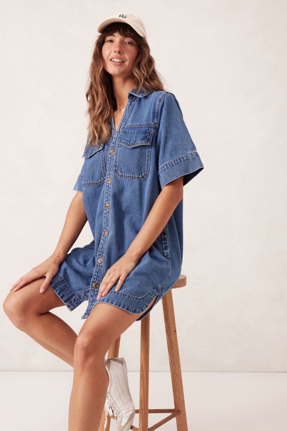 RELAXED SHIRT DRESS - FRESH INDIGO