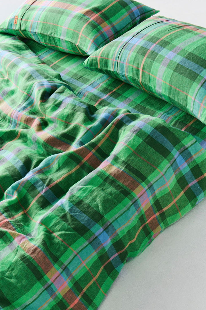 Jewel Of The Nile Tartan Linen Quilt Cover