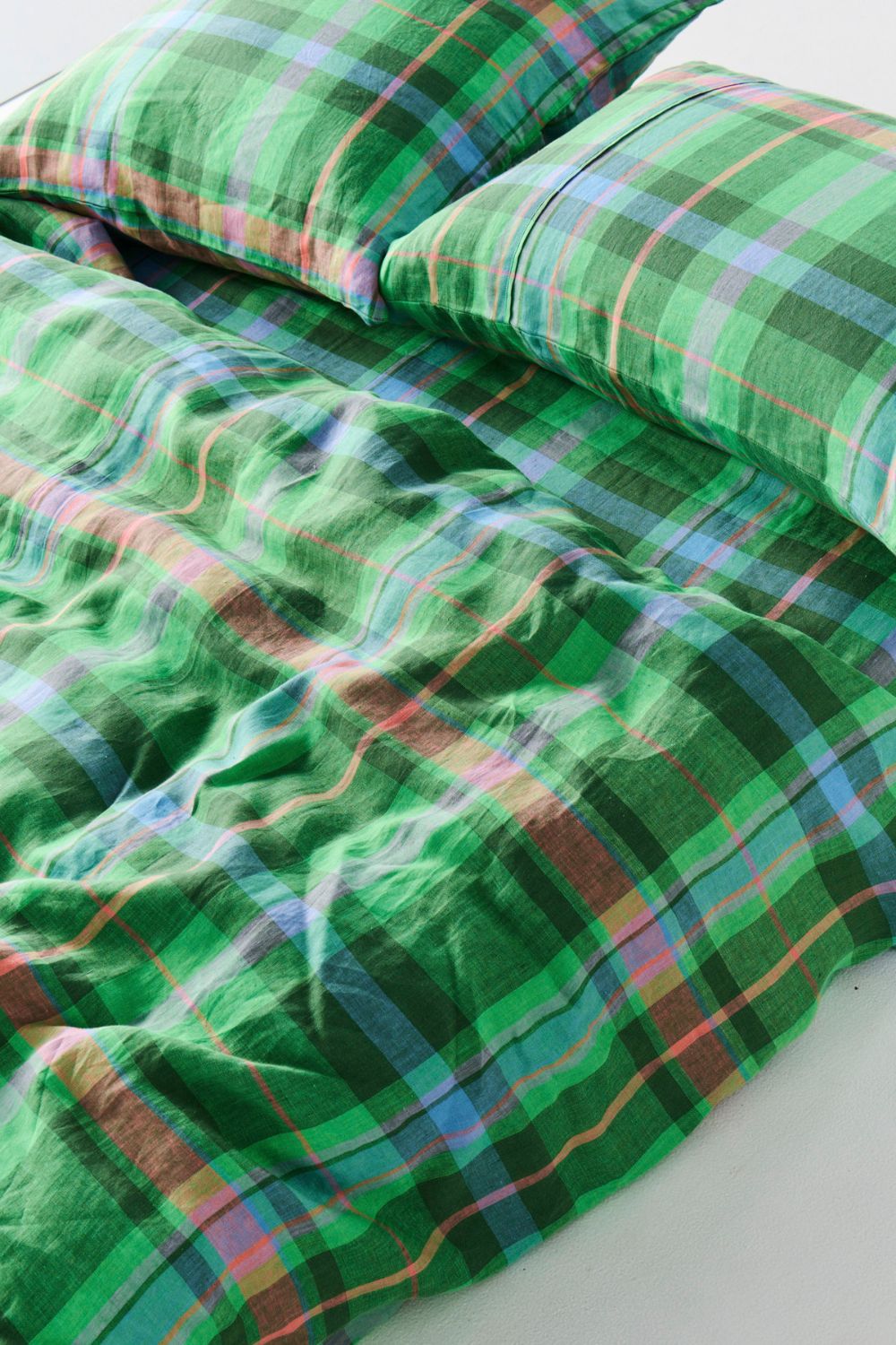 Jewel Of The Nile Tartan Linen Quilt Cover