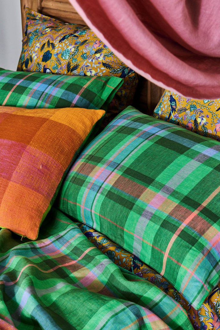 Jewel Of The Nile Tartan Linen Pillowcases 2P Set