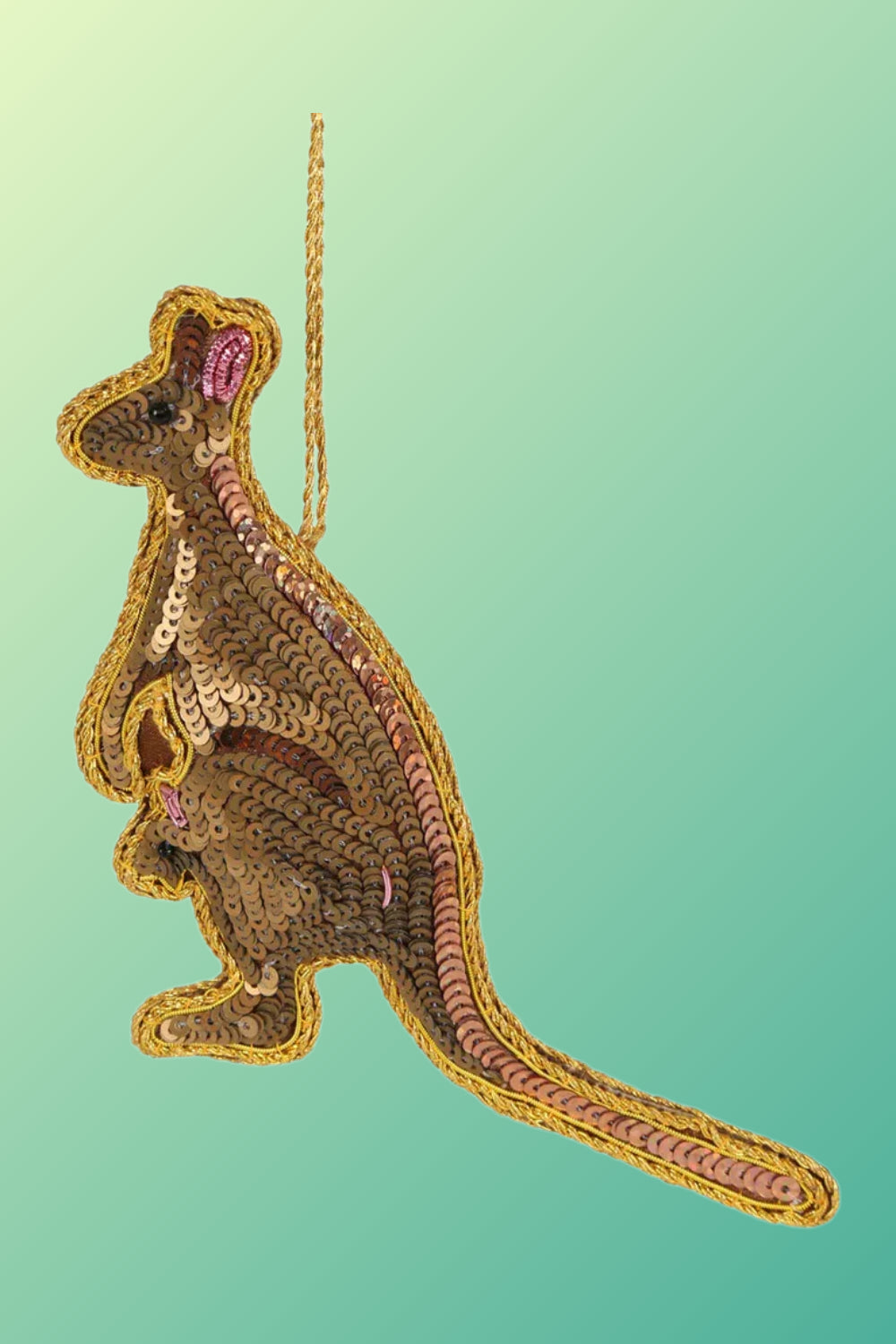 Kangaroo Sequin Tree Decoration