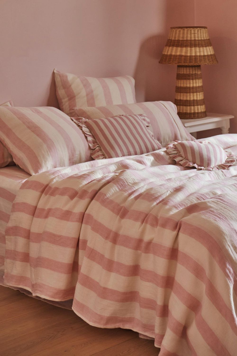 Candy Stripe Linen Pillowcases-2P Std Set