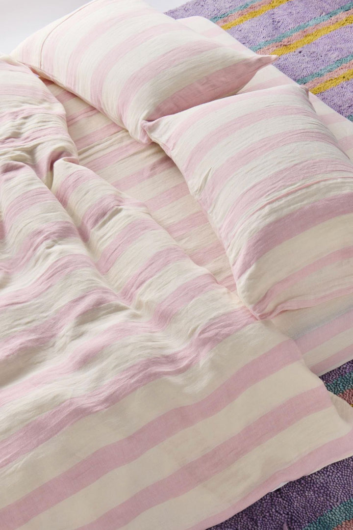 Candy Stripe Linen Fitted Sheet