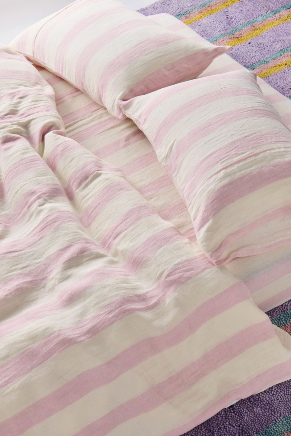 Candy Stripe Linen Pillowcases-2P Std Set