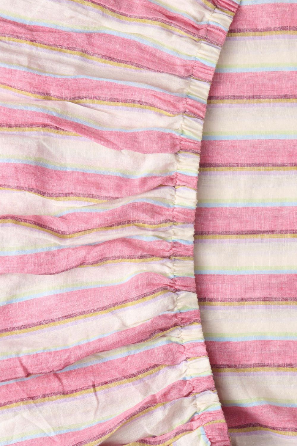 Rose Water Stripe Linen Fitted Sheet