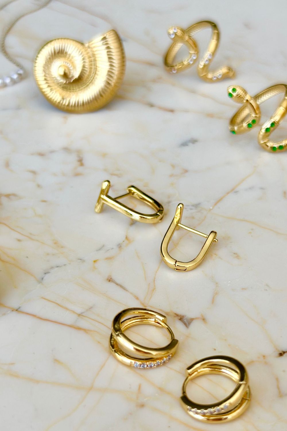 Chloe Double gold hoops