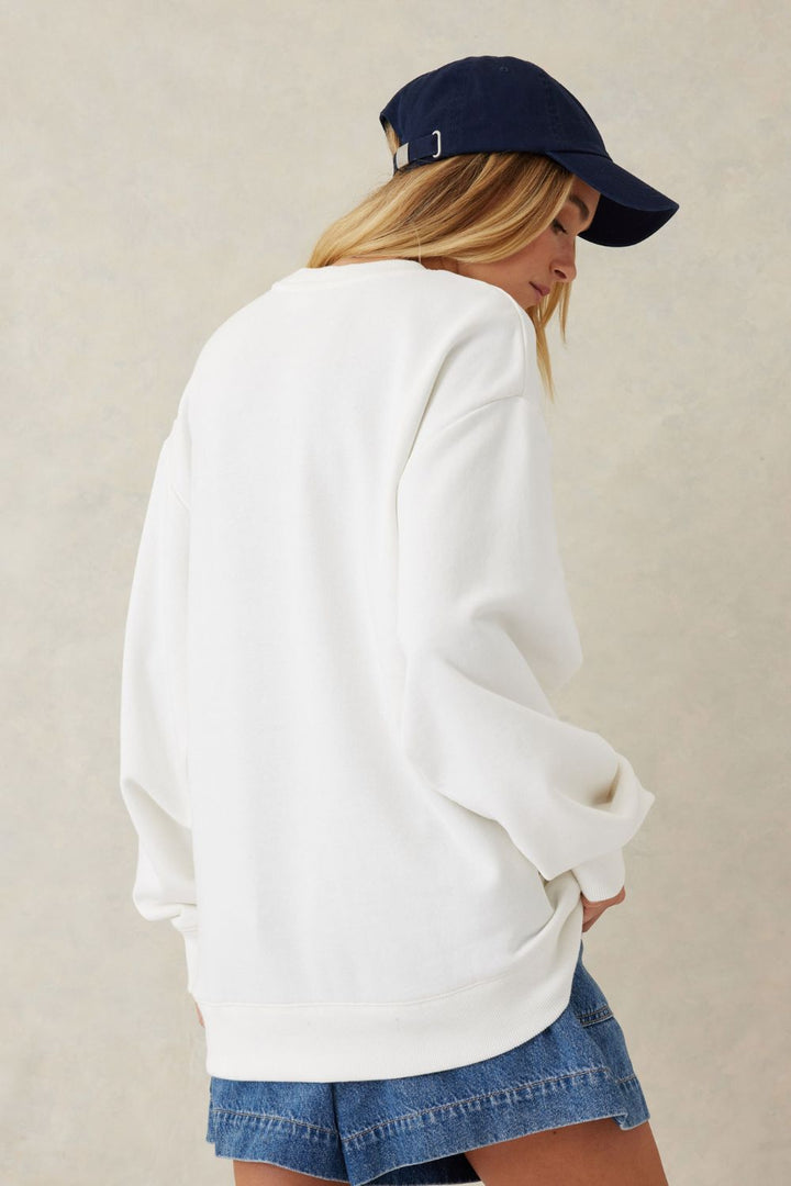 OVERSIZED SLOUCHY CREW - WARM WHITE