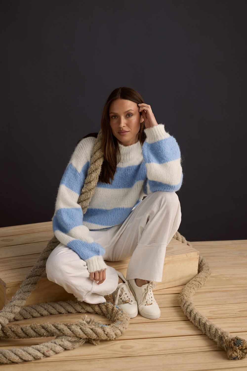 Island Knit - Blue Stripe