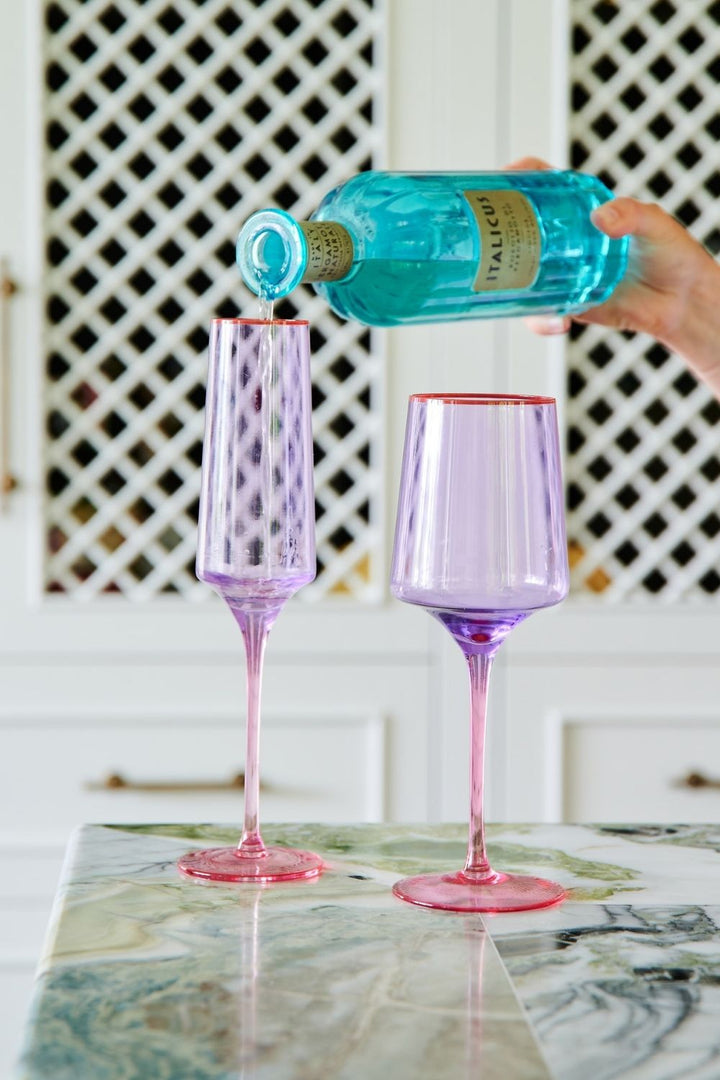 Lilac Colour Block Champagne Glass 2P Set One Size