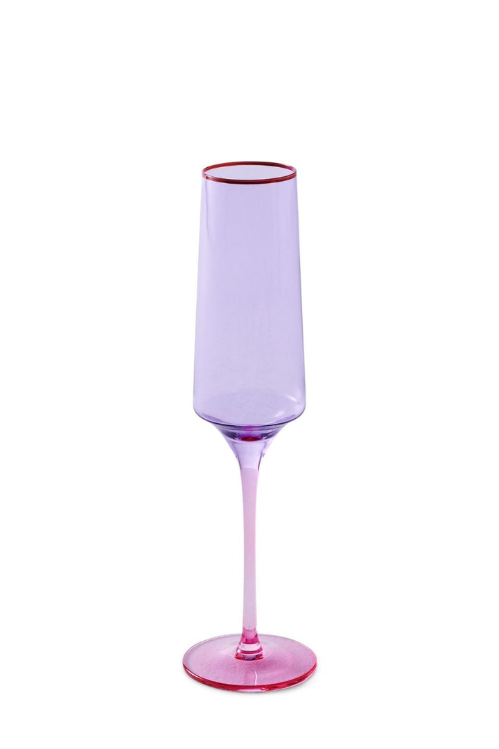 Lilac Colour Block Champagne Glass 2P Set One Size