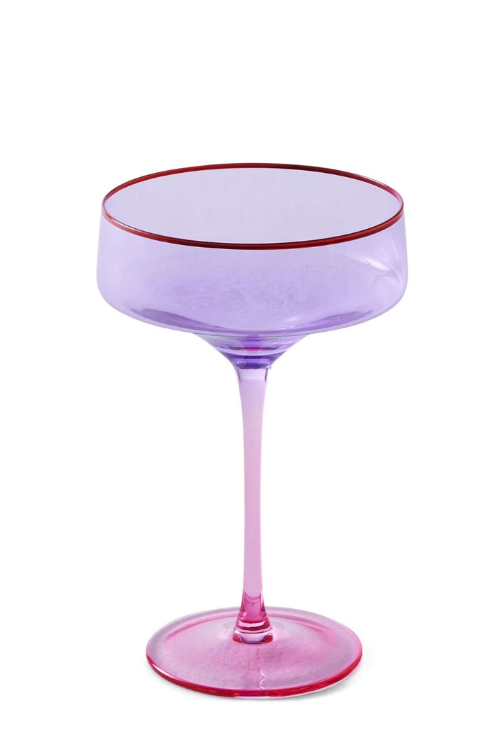 Lilac Colour Block Margarita Glass 2P Set One Size