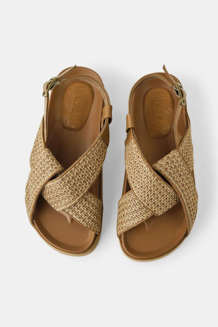 Walnut - Mya Sandal - Tan Woven