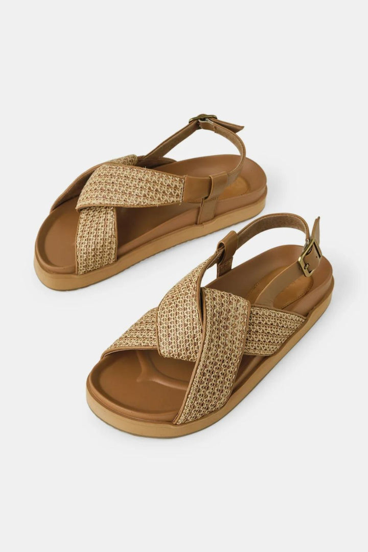 Walnut - Mya Sandal - Tan Woven