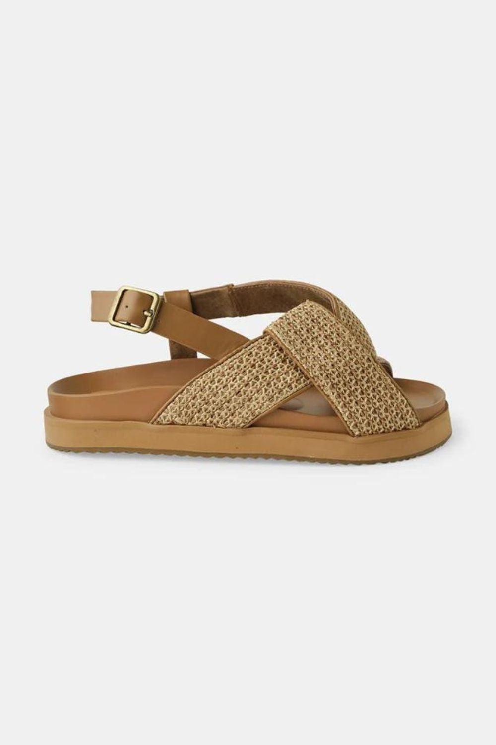 Walnut - Mya Sandal - Tan Woven