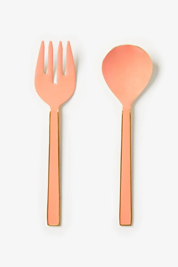 Peach Enamel Salad Servers (set of 2)