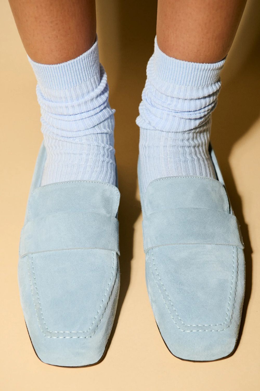 Francesca Tan Suede - Powder Blue Suede