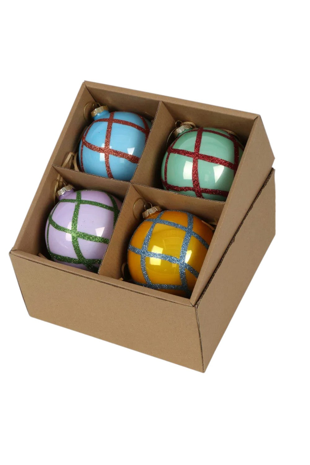 Grid Boxed Set Of 4 Baubles