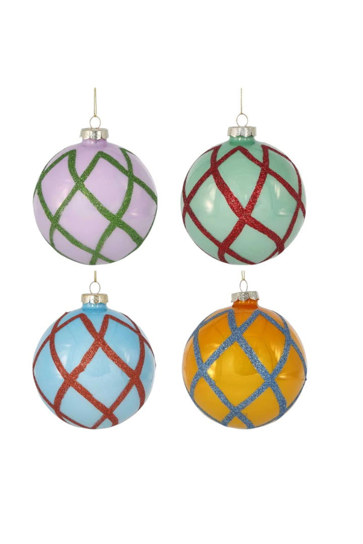 Grid Boxed Set Of 4 Baubles