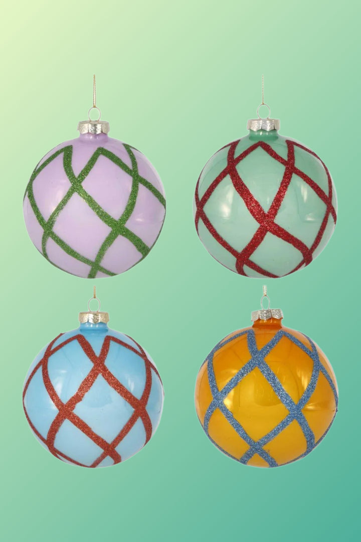 Grid Boxed Set Of 4 Baubles