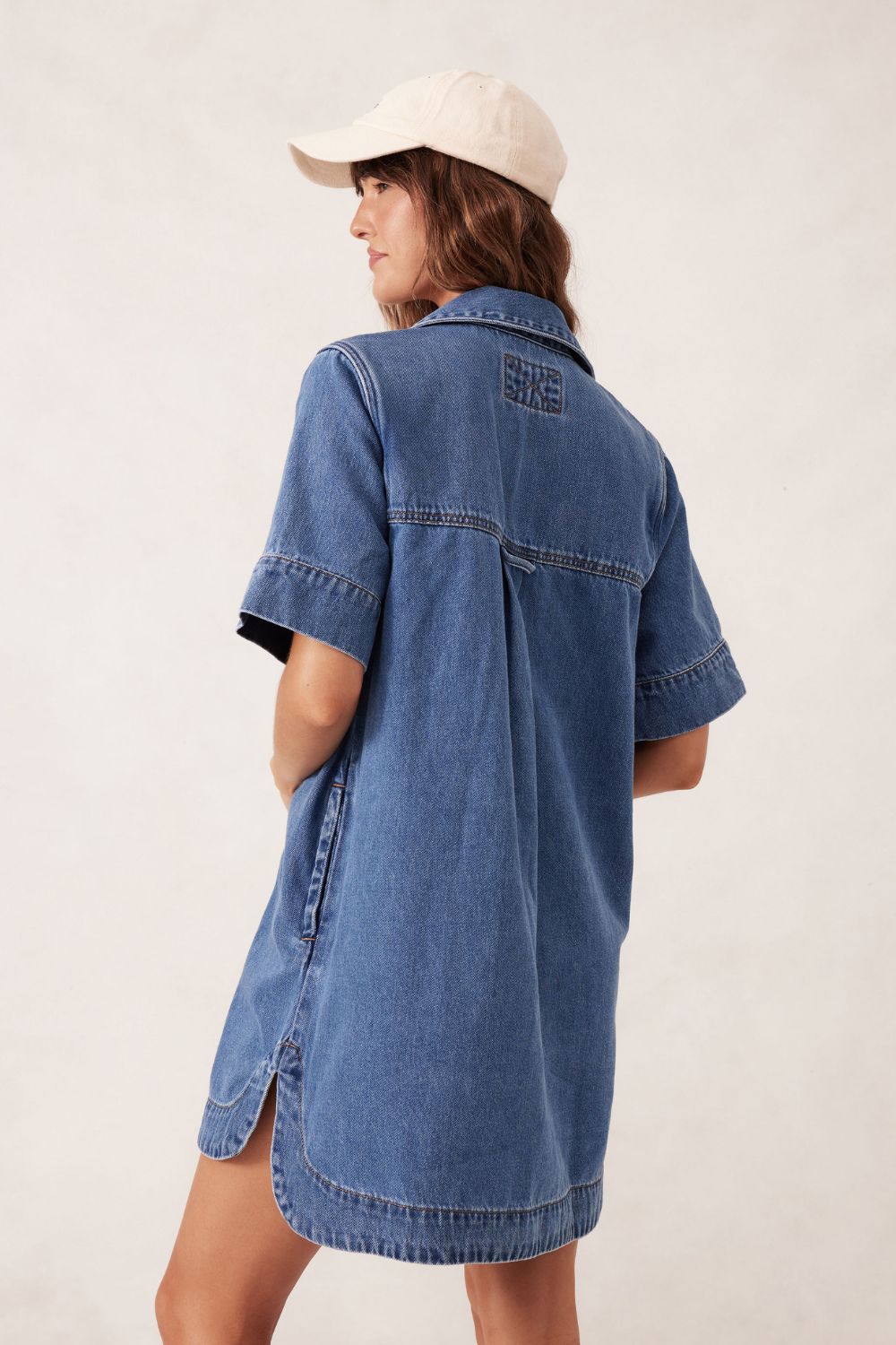 RELAXED SHIRT DRESS - FRESH INDIGO