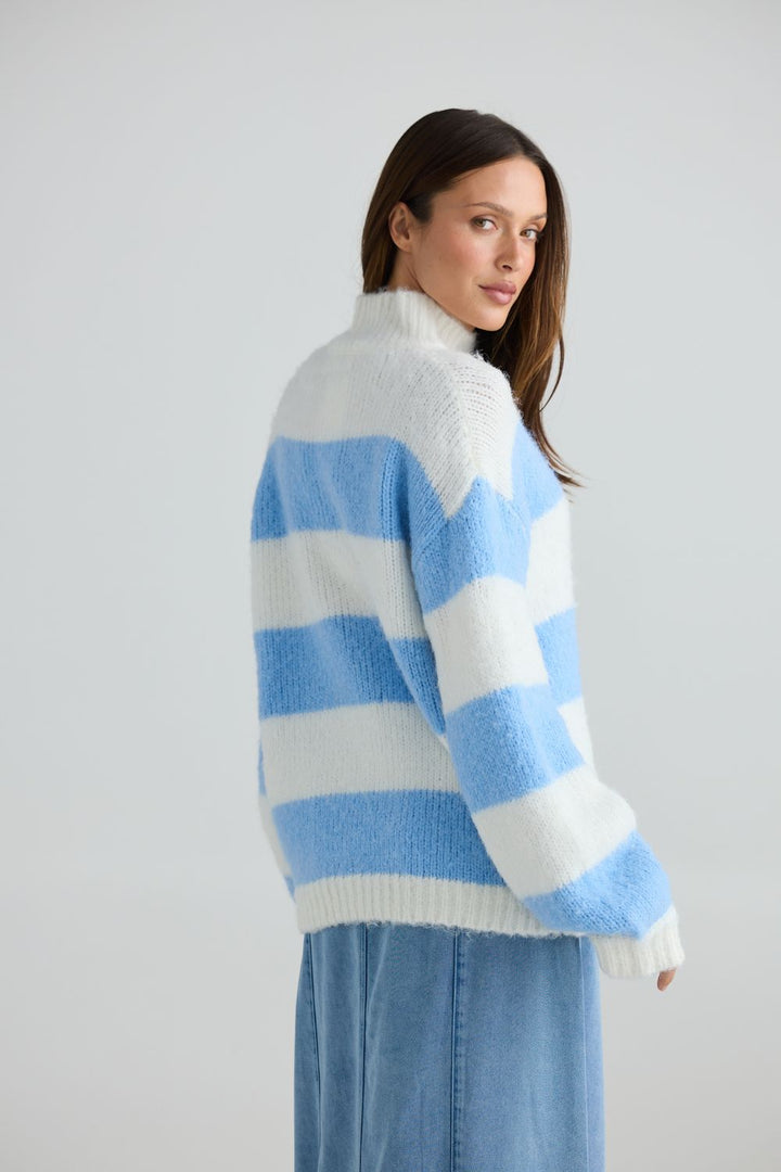 Island Knit - Blue Stripe