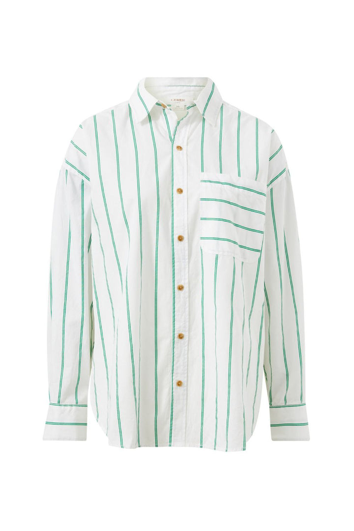 PETA OVERSIZED SHIRT - GRASS FINE TWINE STRIPE